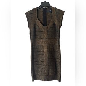 Sparkling Gold Flecked Black Bodycon Dress by French Connection